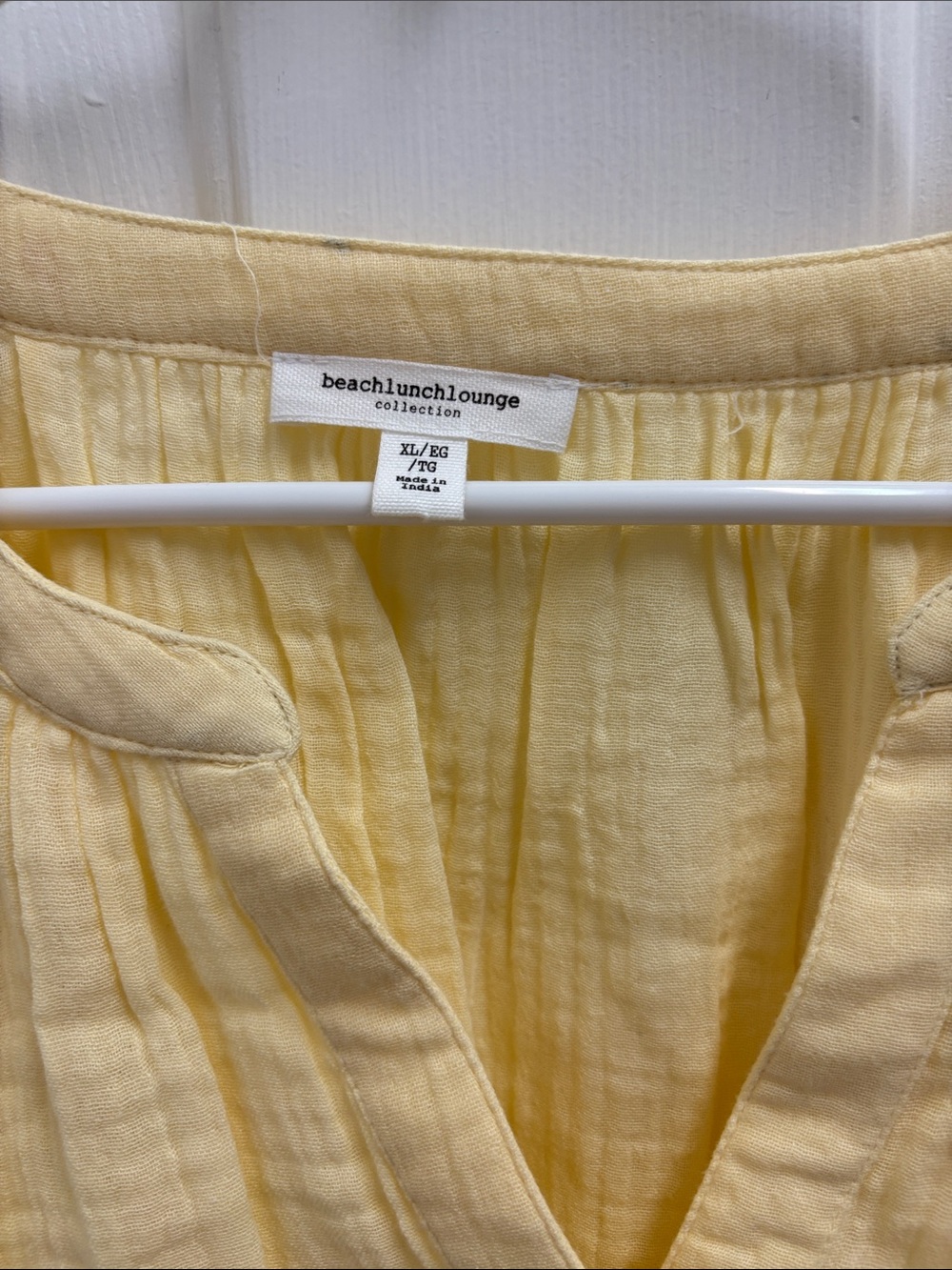 Women’s Light Yellow Split-Neck Tunic Top - Picture 2 of 3